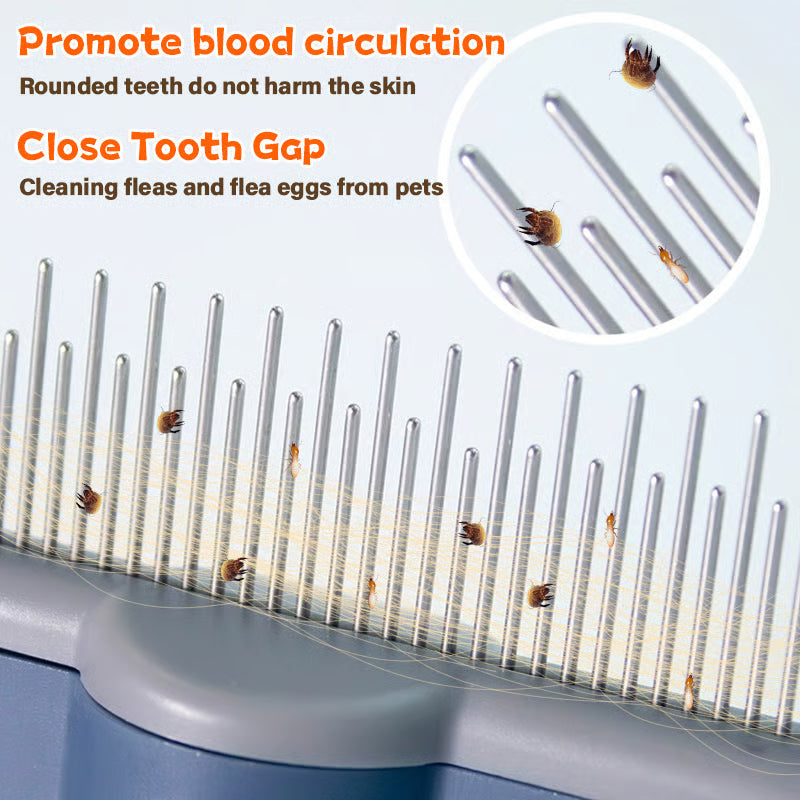🔥Last Day Buy 1 Get 1 Free $9.99 Each🔥Self-Cleaning Pet Flea Comb & Grooming Brush