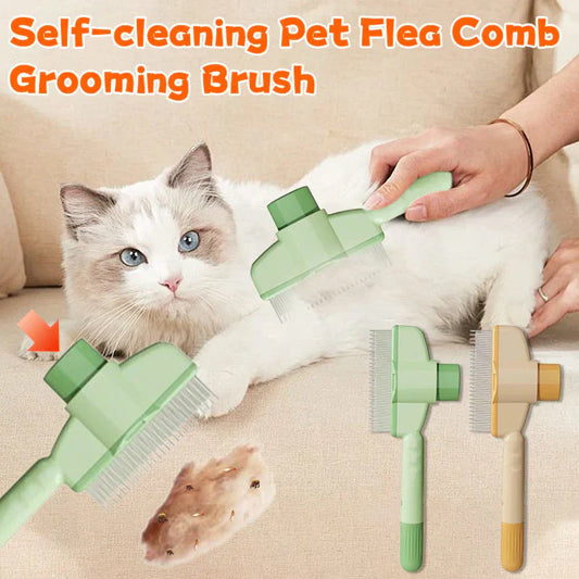 🔥Last Day Buy 1 Get 1 Free $9.99 Each🔥Self-Cleaning Pet Flea Comb & Grooming Brush