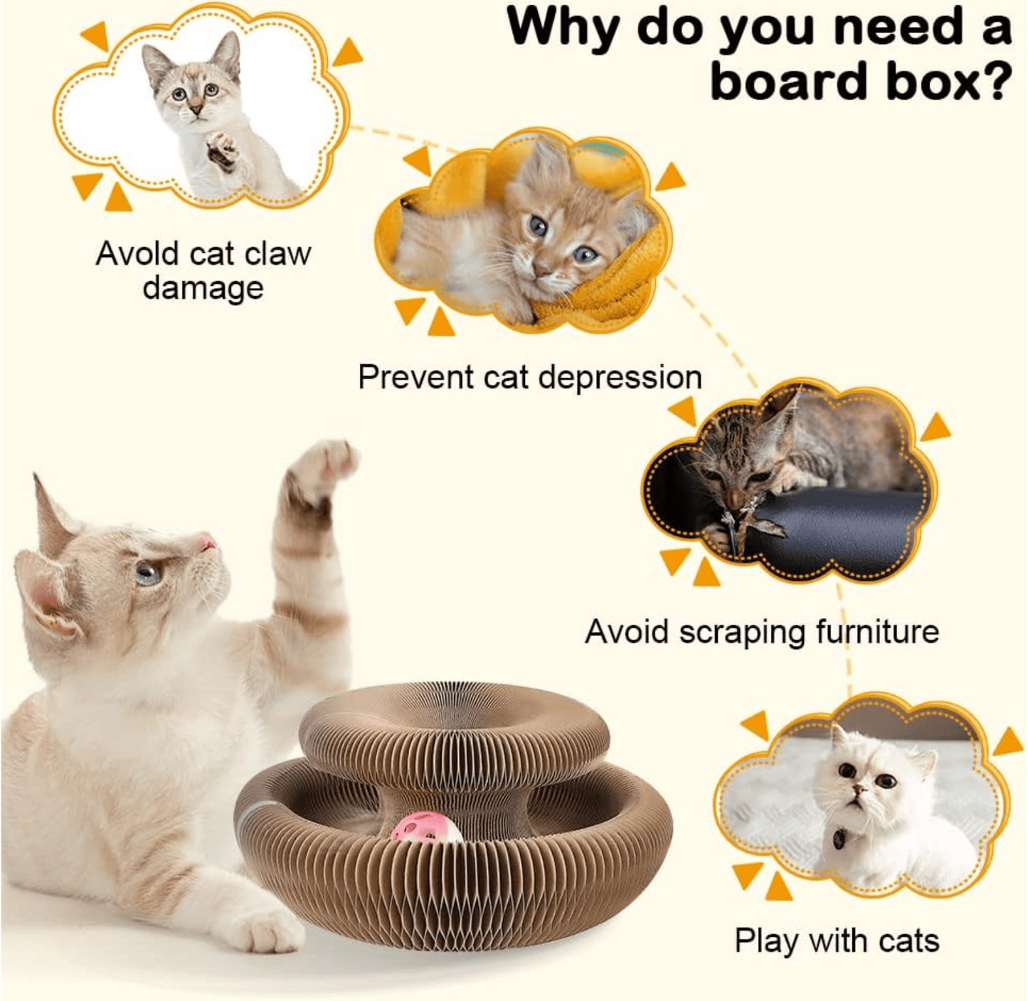 🐱Magic Foldable Scratcher & Cat Bed🛌 - Buy 2 & Save 20% -2025 New Product Flash Sale ONLY TODAY
